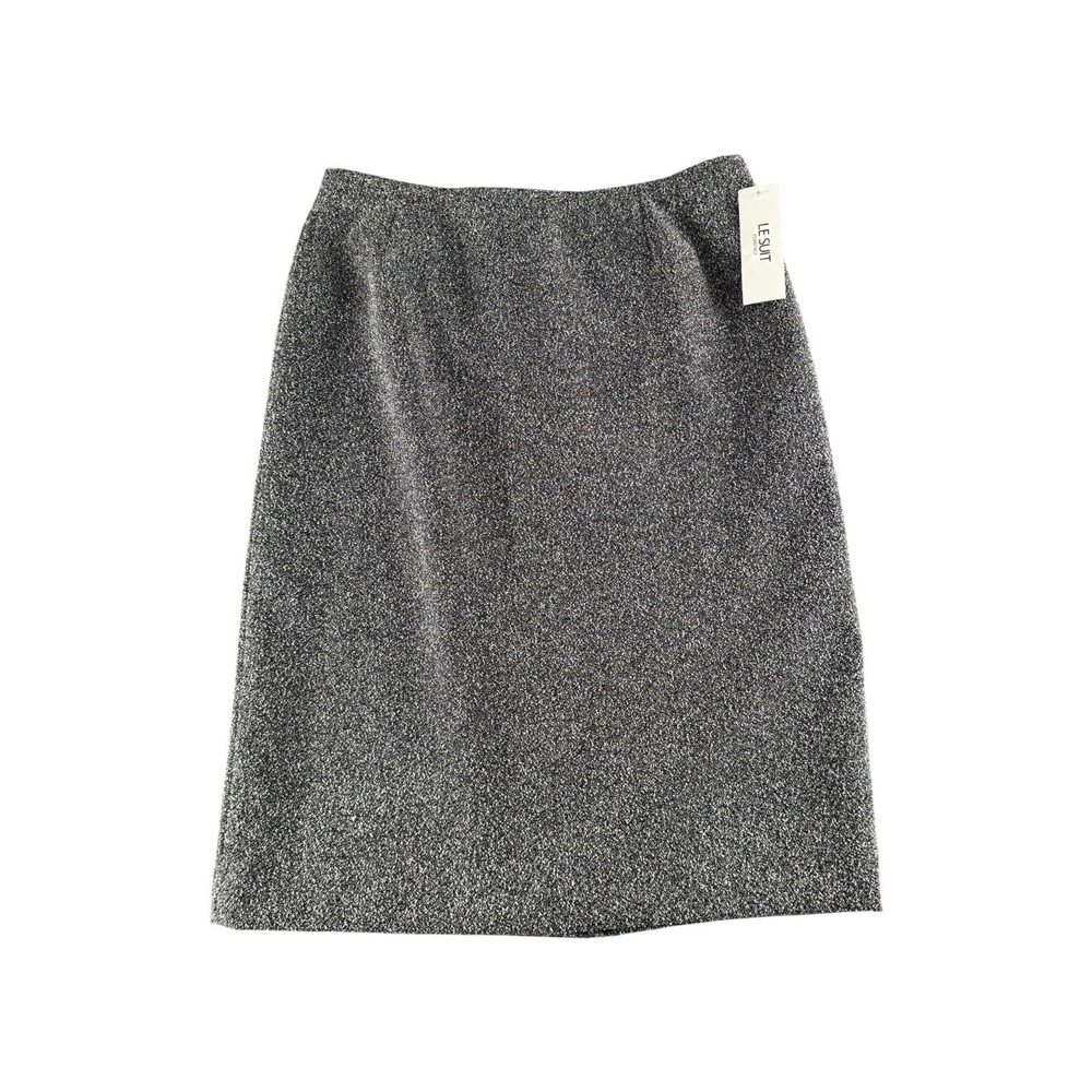 Le Suit Essentials Black White Tweed‎ Pencil Skirt Size 12 NWT Professional